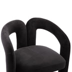 Contemporary Designed Velvet Fabric Upholstered Accent/Dining Chair /Barrel Side Chairs Kitchen Armchair for Living Room set of 2 (Black Velvet) - Grand Goldman Shop