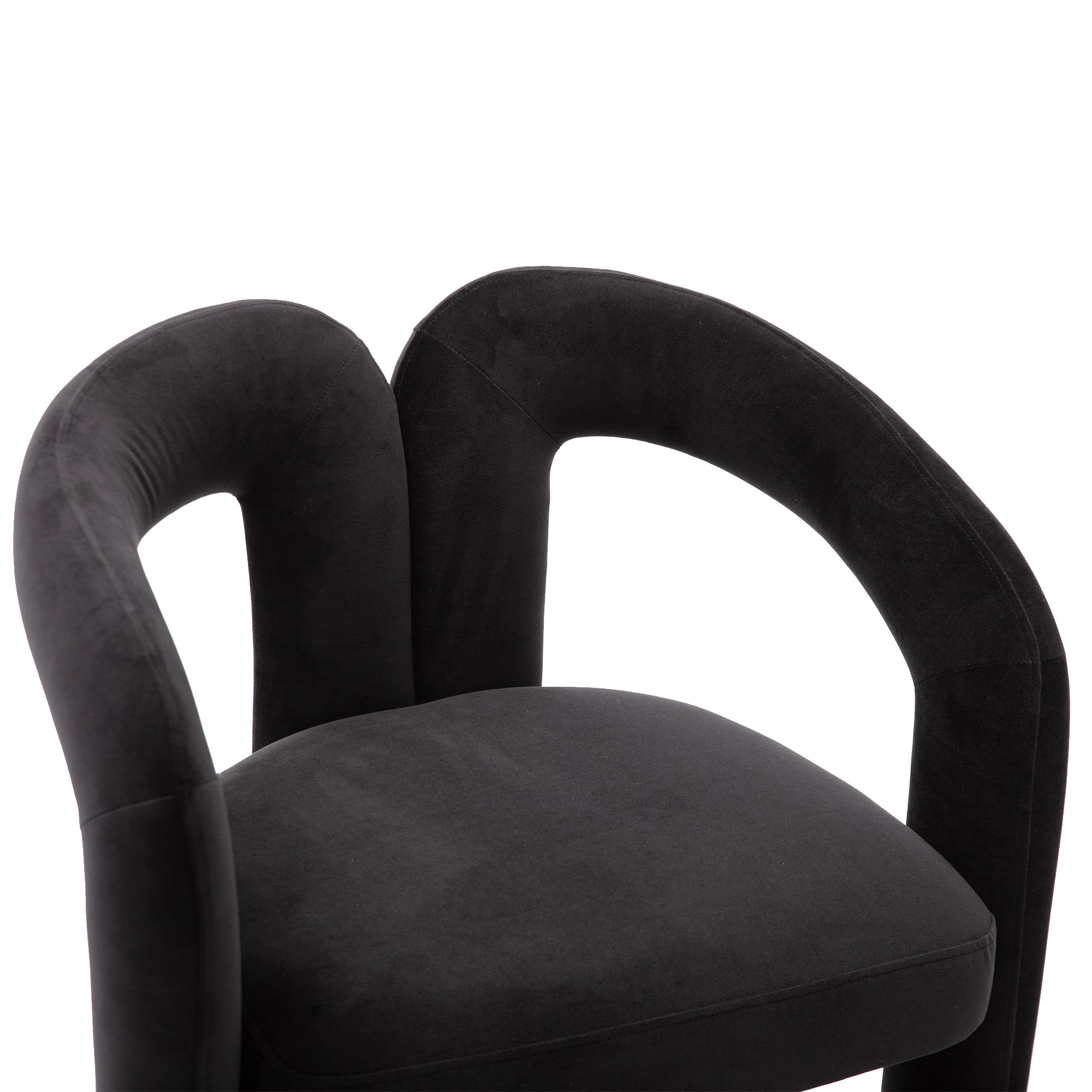 Contemporary Designed Velvet Fabric Upholstered Accent/Dining Chair /Barrel Side Chairs Kitchen Armchair for Living Room set of 2 (Black Velvet) - Grand Goldman Shop