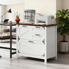 Farmhouse File Cabinet with 4 Drawers Lateral Filing Cabinet - Grand Goldman