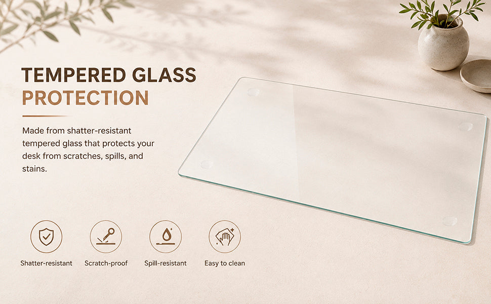 CLEAR Tempered glass table mat 20X32 INCH | Premium Home Decor - Grand Goldman