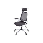 Contemporary Office Chair with Adjustable Height, Swivel, Ergonomic Design, Grey Mesh Fabric, Chrome Metal Base, Modern Work 