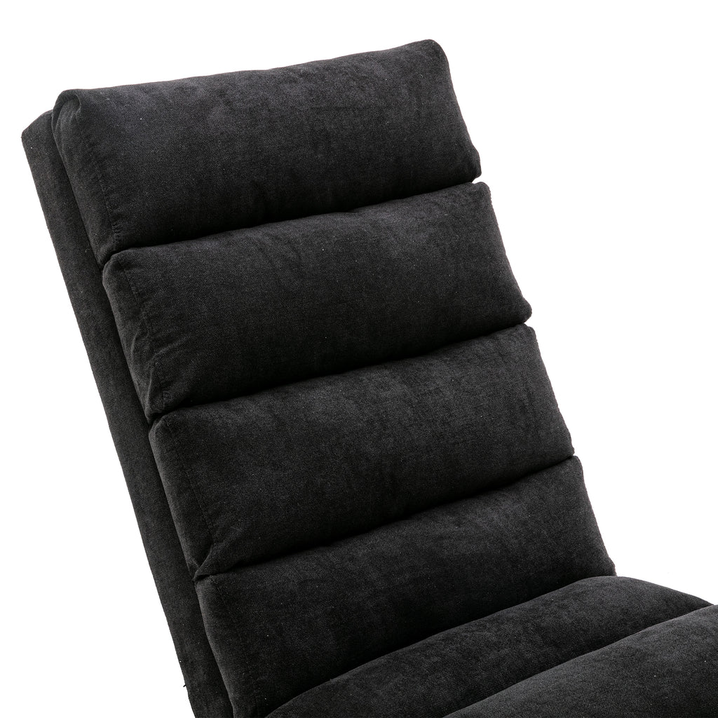 COOLMORE Luxury Upholstered Chaise Lounge Chair with Vibration for Relaxation, Modern Fixed Back Fabric Leisure Recliner Sofa for Living Room/Bedroom - Grand Goldman Shop