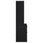 Geary Black 3-Shelf Bookcase with USB Charging and Lockable Drawer, Engineered Wood, 19.75 x 15.50 x 61.25 inches | Premium H