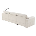 [VIDEO]96.5'' L-Shaped Sectional Sofa with Storage Ottoman and Pockets, Adjustable Phone Holder, USB Charger, Elephant Ear-Shaped Armrests, Comfy Seat for Living Room&Apartment, Chenille, 3 Colors - Grand Goldman Shop