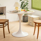 Modern Round Dining Table, ∅31.5'' Kitchen Dining Room Furniture, Coffee Table, Leisure Table, Living Room Table, Oval Dining Table, WHTIE - Grand Goldman Shop