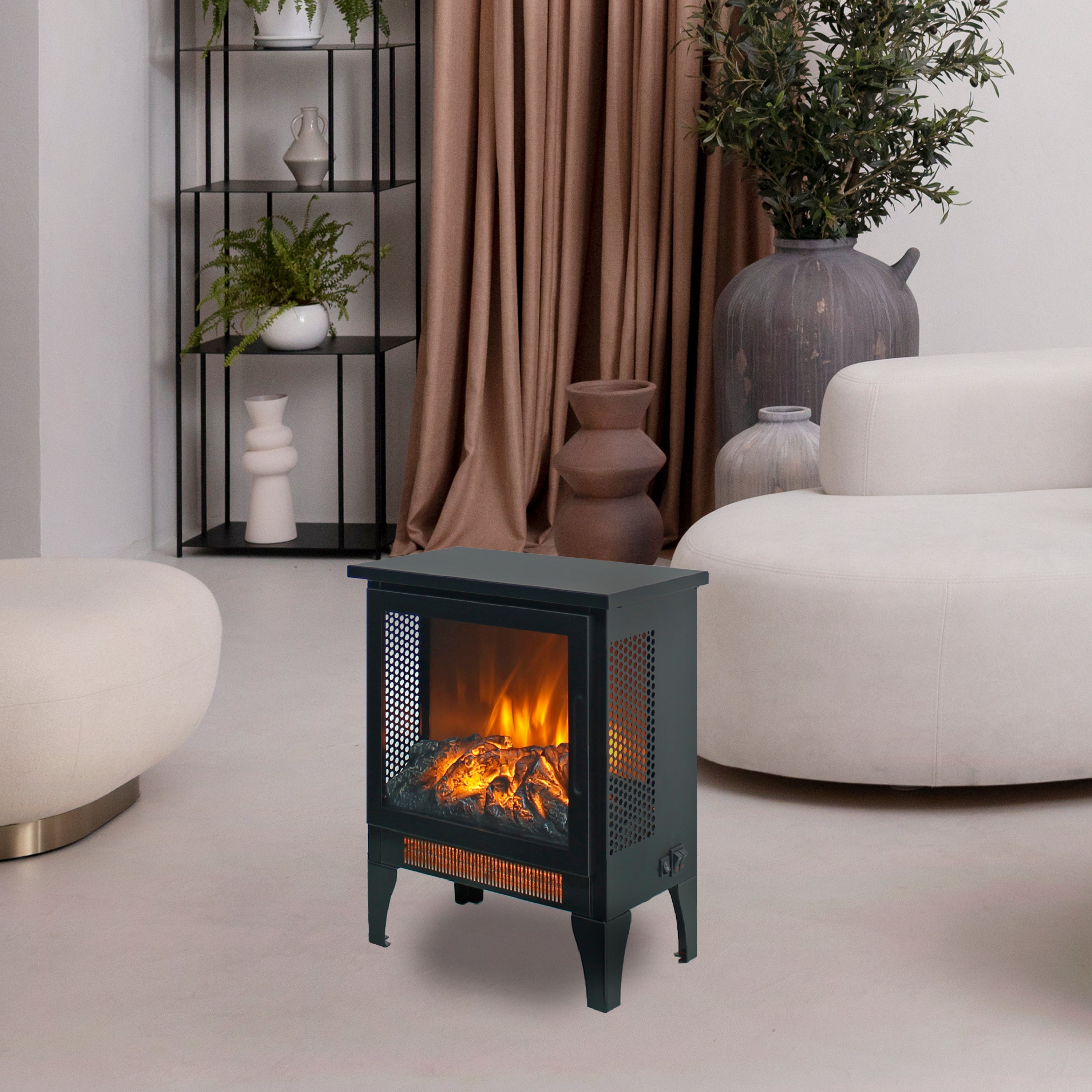 18 inch Freestanding Electric Fireplace Stove heater with 3D Flame effect - Grand Goldman Shop