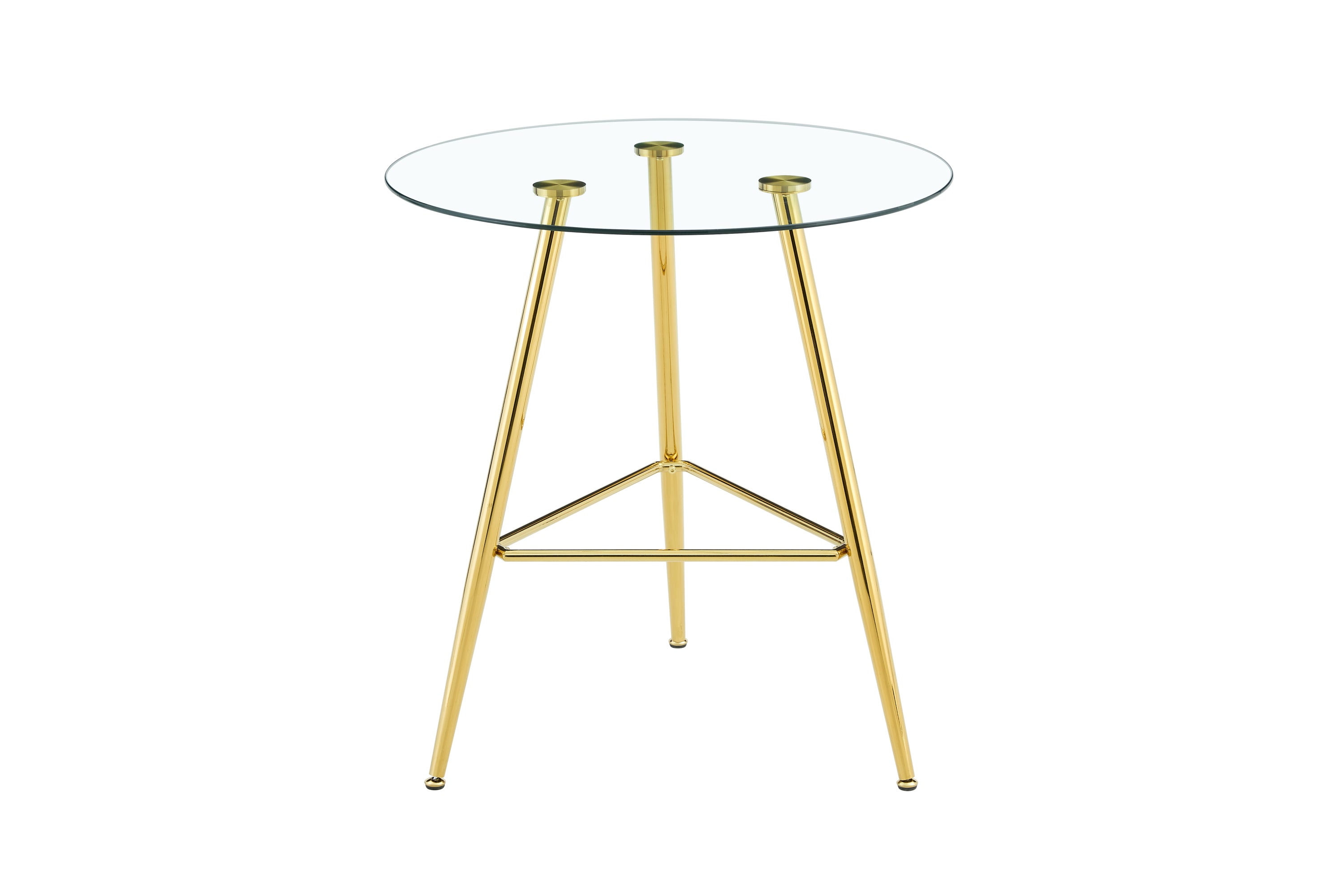 36 Inch Height Bar Table, 34 Inch Round Tempered Glass Top Pub Table with Chrome-Plated Golden Metal Legs, Modern Bistro Table for Kitchen Island/Bar/Cafe - Grand Goldman Shop