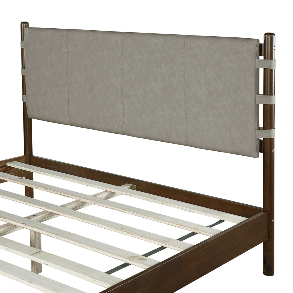 Modern Queen Bed Frame Set with 2 Nightstands, Light Gray Wood Platform Bed with Headboard and Matching Bedside Tables for Bedroom - Grand Goldman Shop