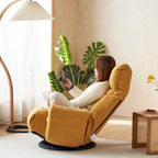 Adjustable Yellow Swivel Lounge Chair with 360-Degree Rotating Seat and Headrest Support, Leisure Chair Deck Chair - Game Chair for Living Room - Grand Goldman Shop