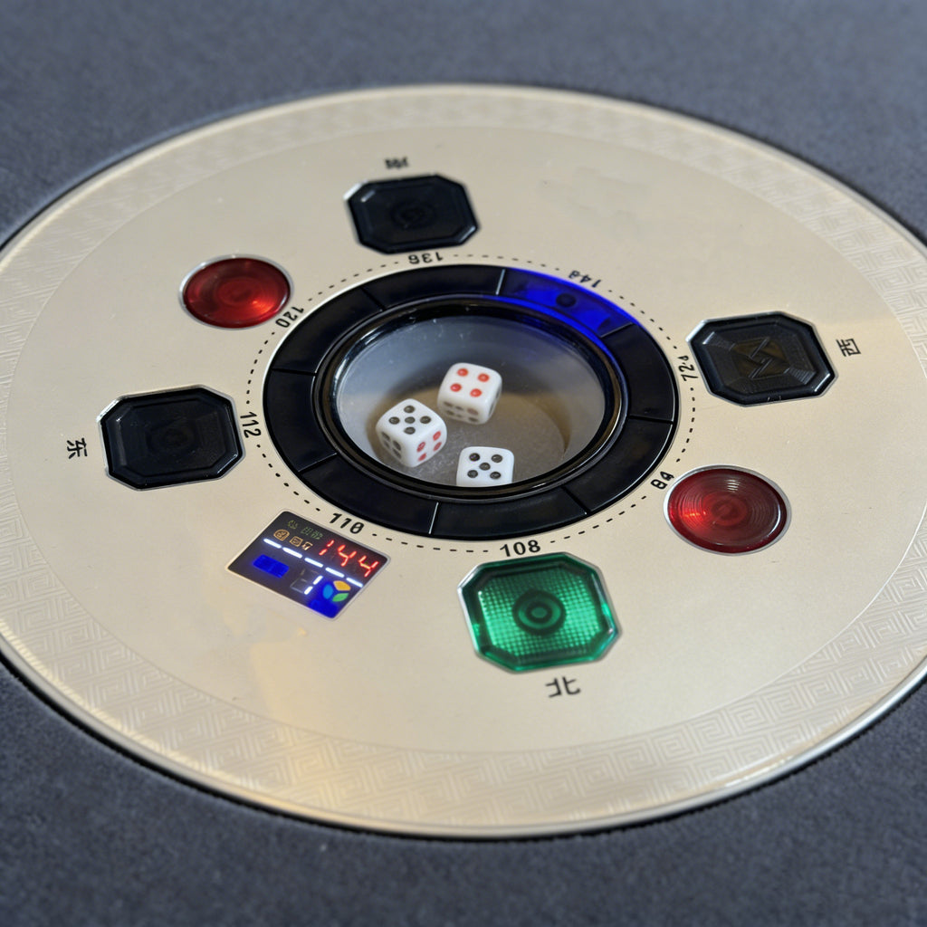 Foldable Ultra-Thin Automatic Mahjong Table with Wheels, 42mm Numbered Tiles (Chinese & American Style), 2 Magnetic Tile Sets