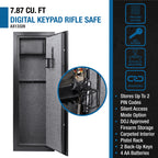 Black Steel 7.87 Cubic Ft Keypad Rifle Safe with Advanced Locking Mechanism - Grand Goldman