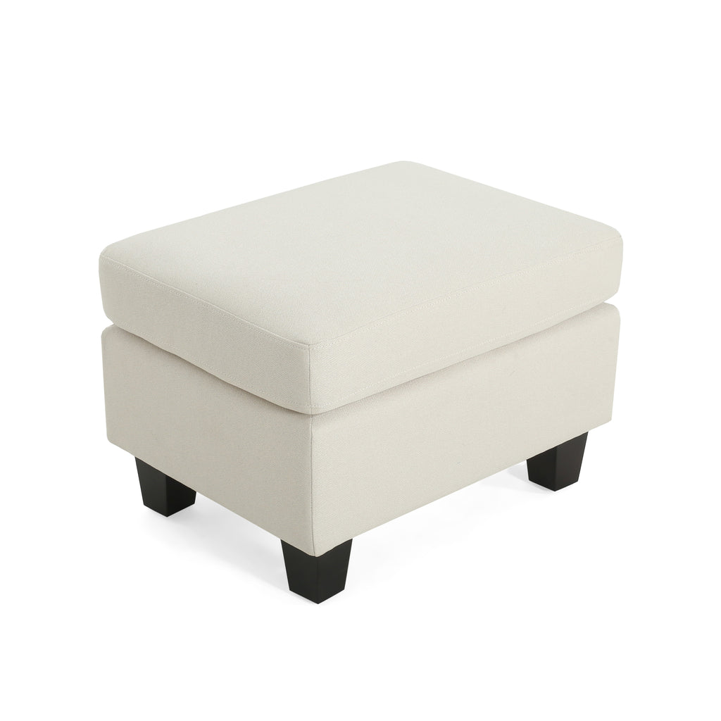 Upholstered Ottoman, Beige - Grand Goldman Shop
