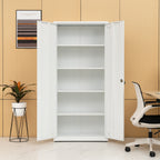 High Storage Cabinet with 2 Doors and 4 Partitions to Separate 5 Storage Spaces, Home/ Office Design | Premium Home Decor - G