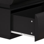 Minimalist Modern 6 Drawer Dresser in Black, Handle-Free Design with Wide Storage, MDF Construction, 43.31 x 15.75 x 29.53 inches - Grand Goldman Shop