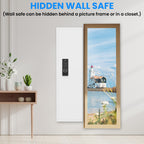 Stylish 53' Passwod Touch Panel In-Wall Safe,Hidden Wall Gun Safe for Rifles with Adjustable Shelves,Assembled Storage Multif