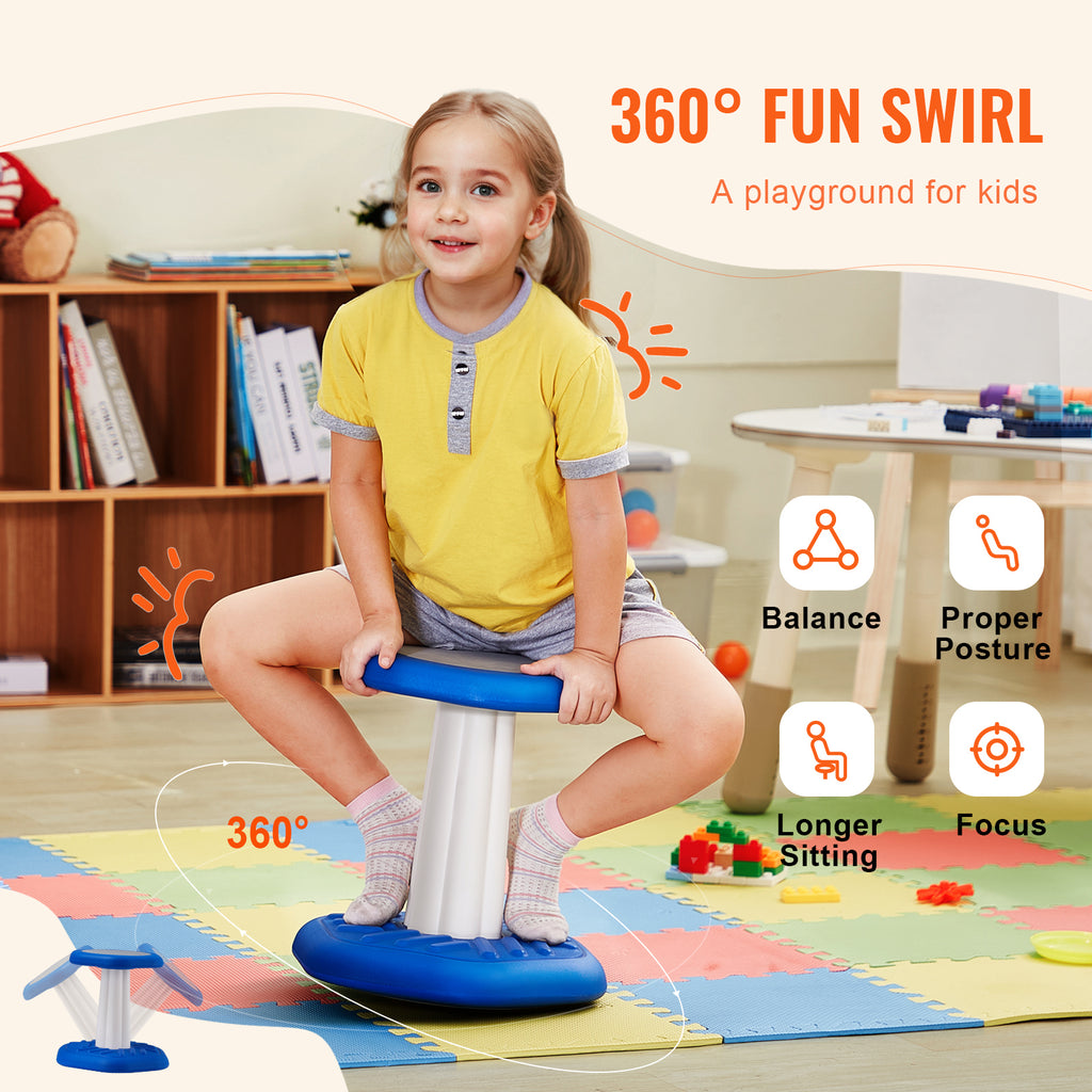 Kids Wobble Chair, Active Chair with Sponge Cushion, Wobble Stool Improves Focus, Posture and Calm Children, Ideal for School