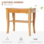 Long Bamboo Shower Bench Seat, 20' Wooden Spa Shower Stool with Underneath Storage Shelf Shoe Organizer - Grand Goldman Shop