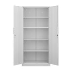 70-Inch Two-Door File Cabinet with Lock, 4 Adjustable Shelves, Heavy-Duty Steel, White Finish for Office Storage | Premium Ho