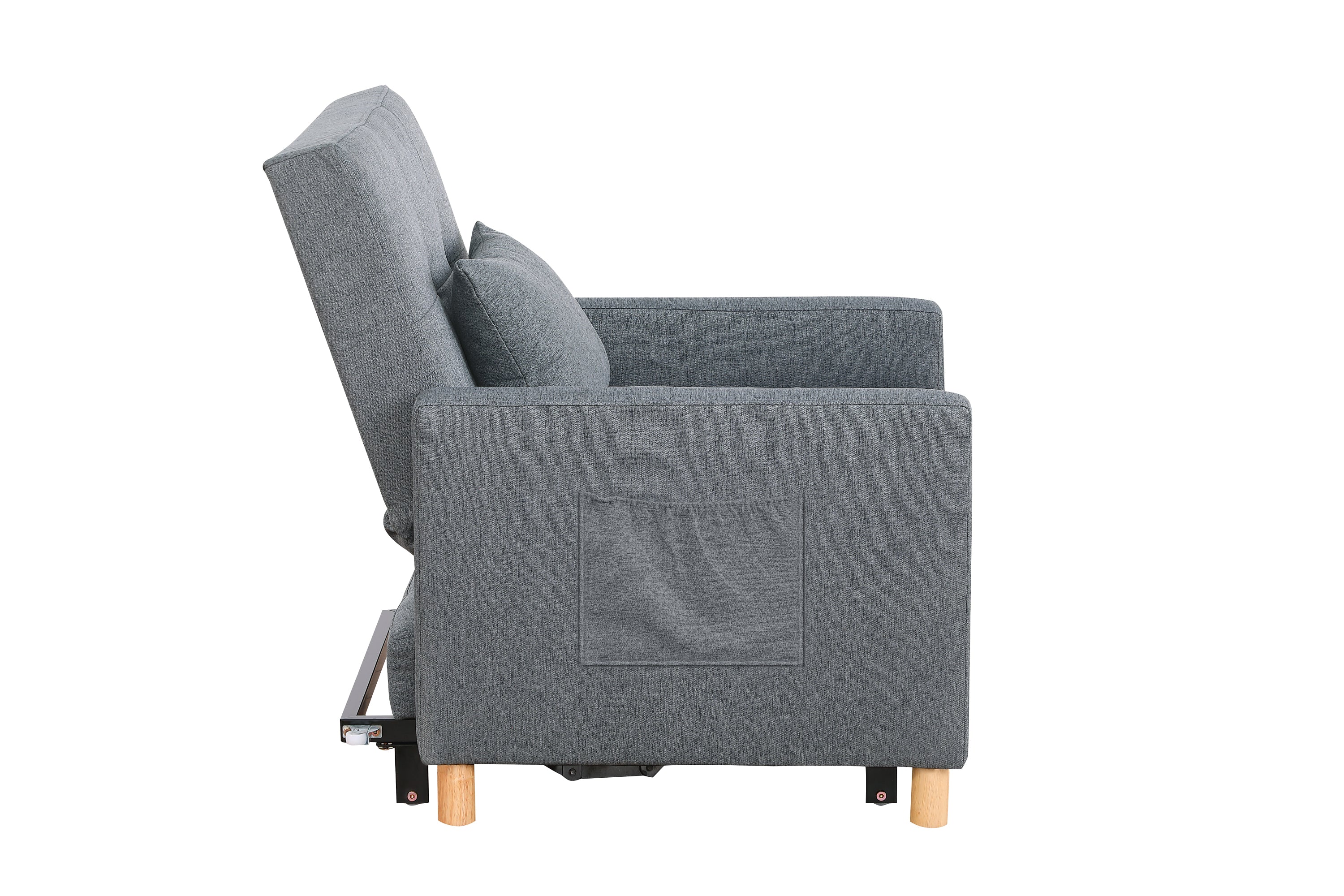 Convertible Sleeper Sofa Chair Bed, Adjustable Chair with Pillow, Multi-Functional Sleeper Chair with Soft Fabric for Living Room, Dorm, Apartment, Bedroom or Office - Grand Goldman Shop