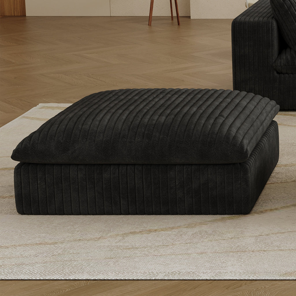 Cloud Sofa,Corduroy Fabric,Deep Seat Couches,Double-layer design,Removable Cushion,No Assembly, DIY Combination for Living room, Bedroom,Conference room ,Apartment,Black - Grand Goldman Shop