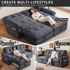W3820S00027, a 77-inch convertible sofa bed, and a 2-in-1 piece suitable for both sitting and lying. Made of cloud-like fabric, it is applicable to living rooms, bedrooms and apart - Grand Goldman Shop