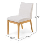 Contemporary Dining Chair Set of 2 with Upholstered Fabric and Rubberwood Legs in Light Beige - Grand Goldman Shop