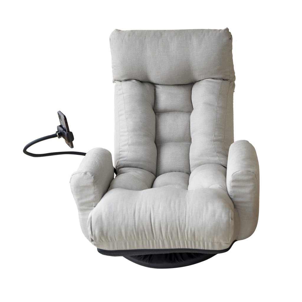 Adjustable Greay Swivel Lounge Chair with 360-Degree Rotating Seat and Headrest Support, Leisure Chair Deck Chair - Game Chair for Living Room - Grand Goldman Shop