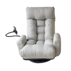 Adjustable Greay Swivel Lounge Chair with 360-Degree Rotating Seat and Headrest Support, Leisure Chair Deck Chair - Game Chair for Living Room - Grand Goldman Shop