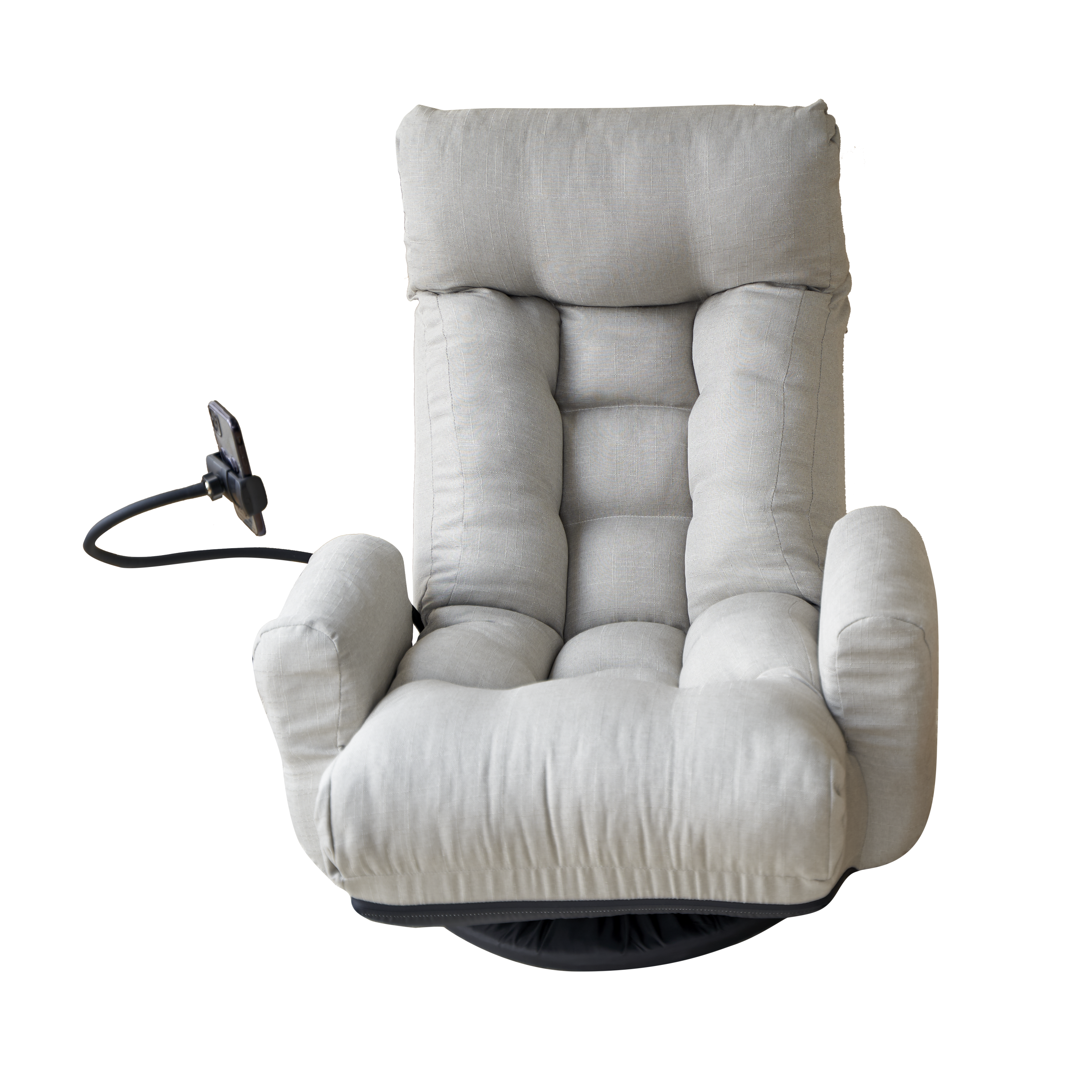 Adjustable Greay Swivel Lounge Chair with 360-Degree Rotating Seat and Headrest Support, Leisure Chair Deck Chair - Game Chair for Living Room - Grand Goldman Shop