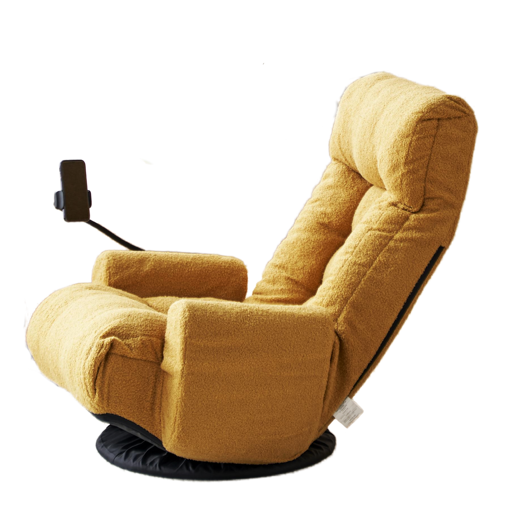 Adjustable Yellow Swivel Lounge Chair with 360-Degree Rotating Seat and Headrest Support, Leisure Chair Deck Chair - Game Chair for Living Room - Grand Goldman Shop
