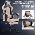 Gaming Chair with Massage,Ergonomic PC Gaming Chair with Footrest Comfortable Headrest and Lumbar Support,High Back PVC Leath
