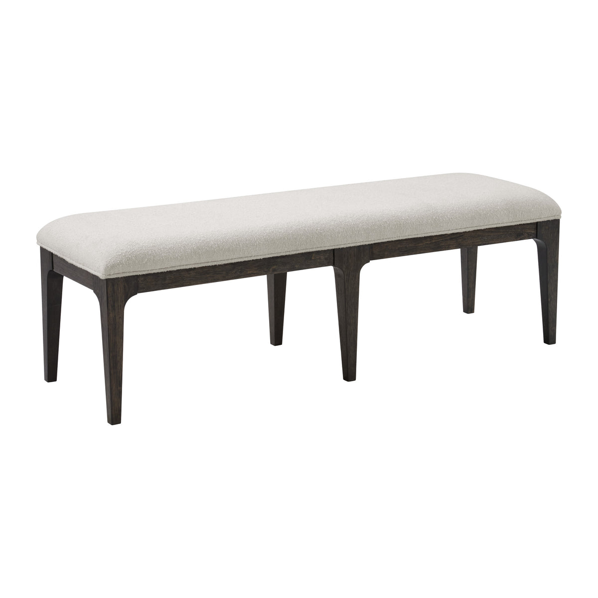 Brown Upholstered Bench with Cream Polyester Fabric, Wood Frame, 18.8' L x 60.8' W x 19.0' H - Grand Goldman Shop