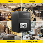 Digital Depository Safe 1.7 Cubic Feet Made of Carbon Steel Electronic Code Lock Depository Safe with Deposit Slot with Two E
