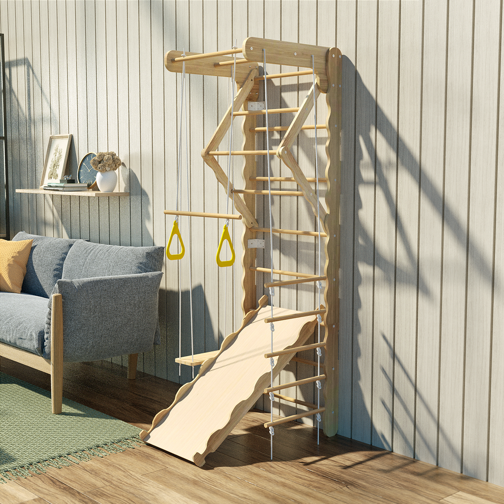 Toddler Climbing Toys Indoor Kids Pikler Triangle Set Foldable Indoor Ladder Climbing Gym Climber | Premium Home Decor - Gran