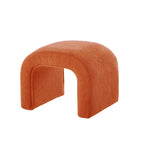 Set of 3 U-Shaped Modern Bench Teddy  Ottoman Bench for Entryway, Bedroom End of Bed, Set of 3 Small Sofa Footrest Extra Seating for Living Room, 44+18 Inch Bench Bench & Ottoman- Orange - Grand Goldman Shop