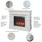 44' Electric Fireplace with Mantel for Living Room or Bedroom,23' Fireplace Insert Heater, Realistic Log and Flame Effect, Remote Control, Timer - Grand Goldman Shop