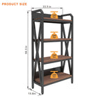 56.30'' Bakers Rack 4-Level Storage Shelves Metal and Wooden Kitchen Shelves, Kitchen Organizers and Storage, for Garage, Pantry, Bathroom, Closet ,33.50'' Length - Grand Goldman Shop