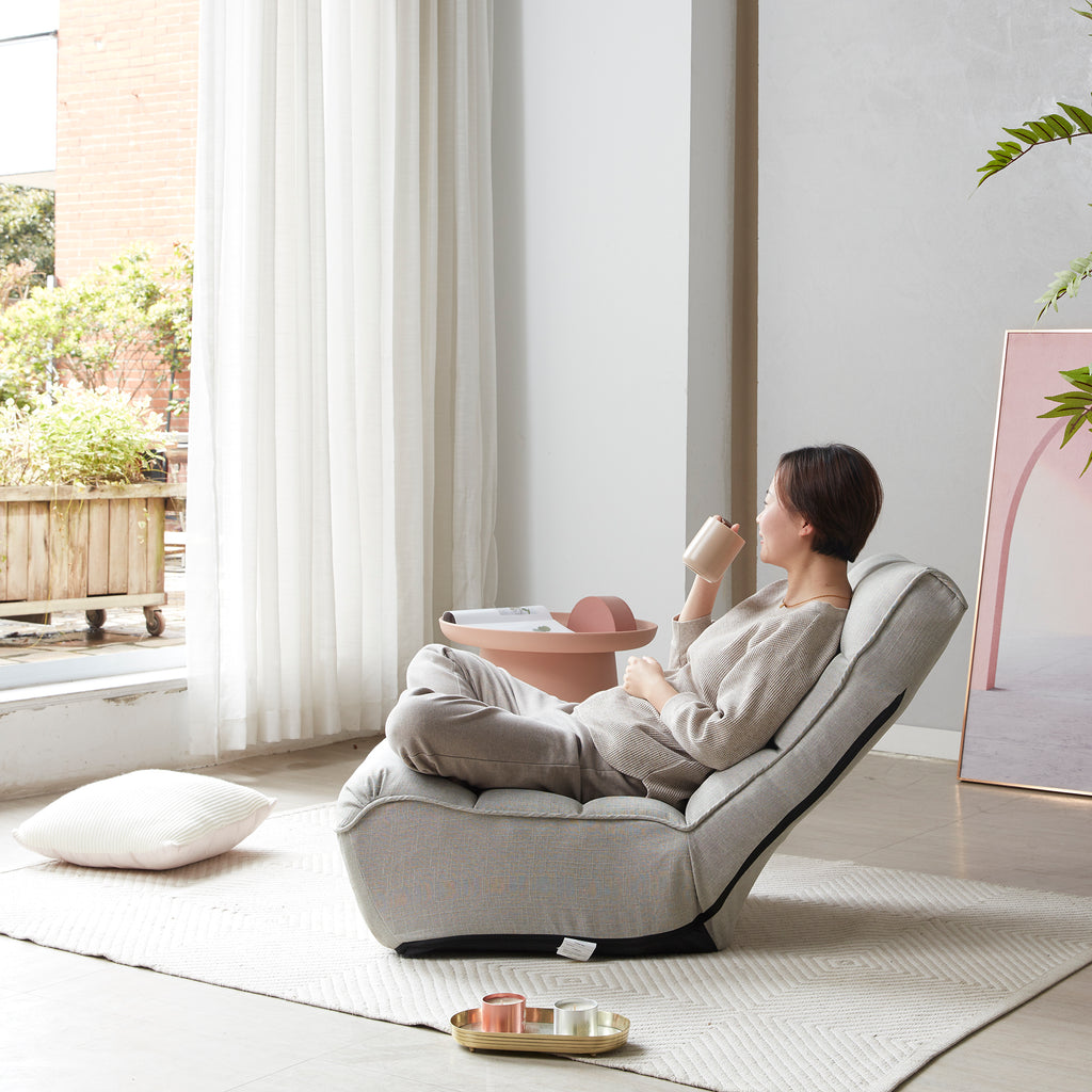 Adjustable Gray Metal Reclining Chair for Living Room and Balcony - Grand Goldman Shop