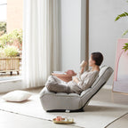 Adjustable Gray Metal Reclining Chair for Living Room and Balcony - Grand Goldman Shop