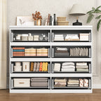 8 Drawers Dresser for Bedroom, Wood Bedroom Dresser Modern Drawer Chest, 8 Chest of Drawer, Tall Dresser for Closet, Dressers Organizer for Living Room, Closet, White - Grand Goldman Shop