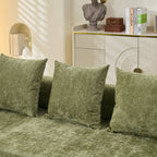 Comfy Convertible Folding Mattress Couch, Floor Sofa Bed, Chenille Floor Sofa with Armrest, Floor Sofa Lounge Couch for Living Room Bedroom Lounge Studio-Green - Grand Goldman Shop