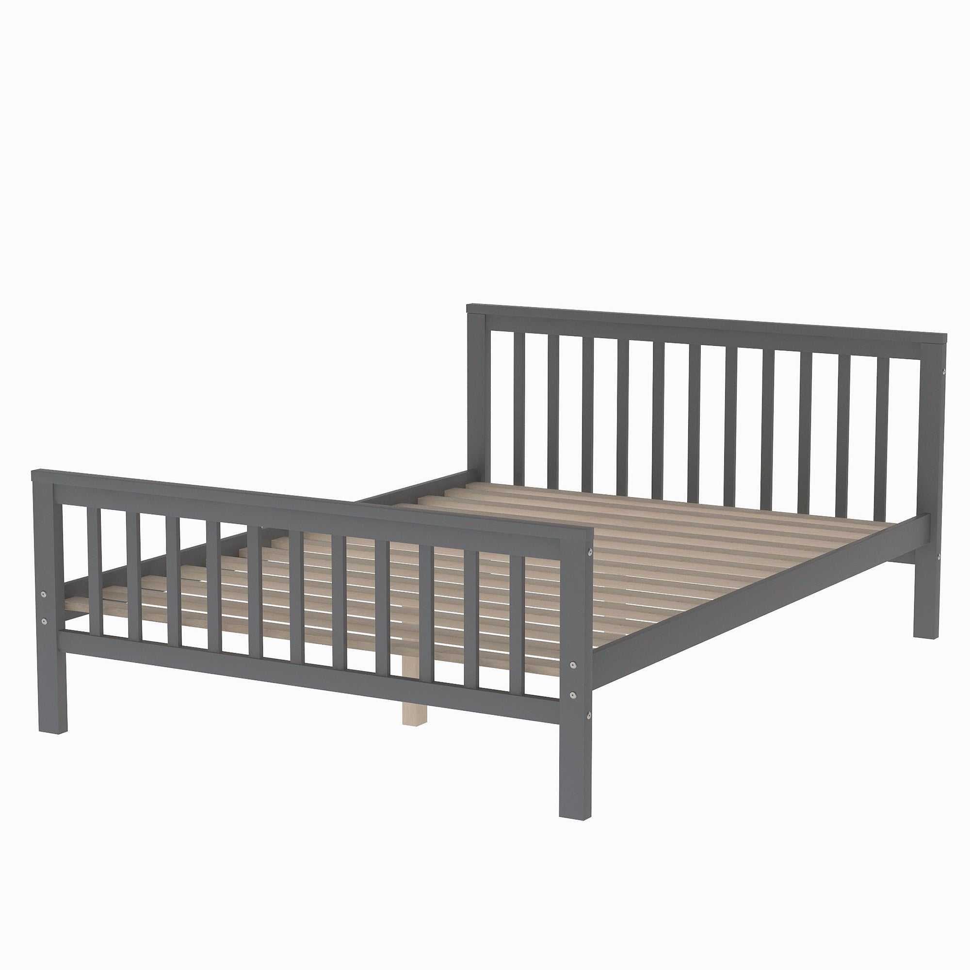 Gray Twin over Full Loft Bed with Staircase and Storage, Pine Wood and MDF, 97.2''L x 78.4''W x 61.4''H - Grand Goldman Shop