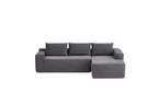96.9'Compressible doubleCloud Sectional Couch with L-Shape Chaise,Modern Modular Sofa with Deep Seat,Upholstered Couches for Living Room Bedroom,No Assembly Required,(Plush Corduroy Fabric),Grey Right - Grand Goldman Shop