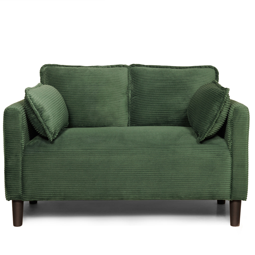 48' Soft Corduroy Loveseat Couch W/Soft Cushions,Side Storage Pocket,Sturdy Composite Board & Solid Wood Frame, High Rebound Sponge,Easy Assembly,Ideal for Living Room,Apartment,Dorm,Office. - Grand Goldman Shop