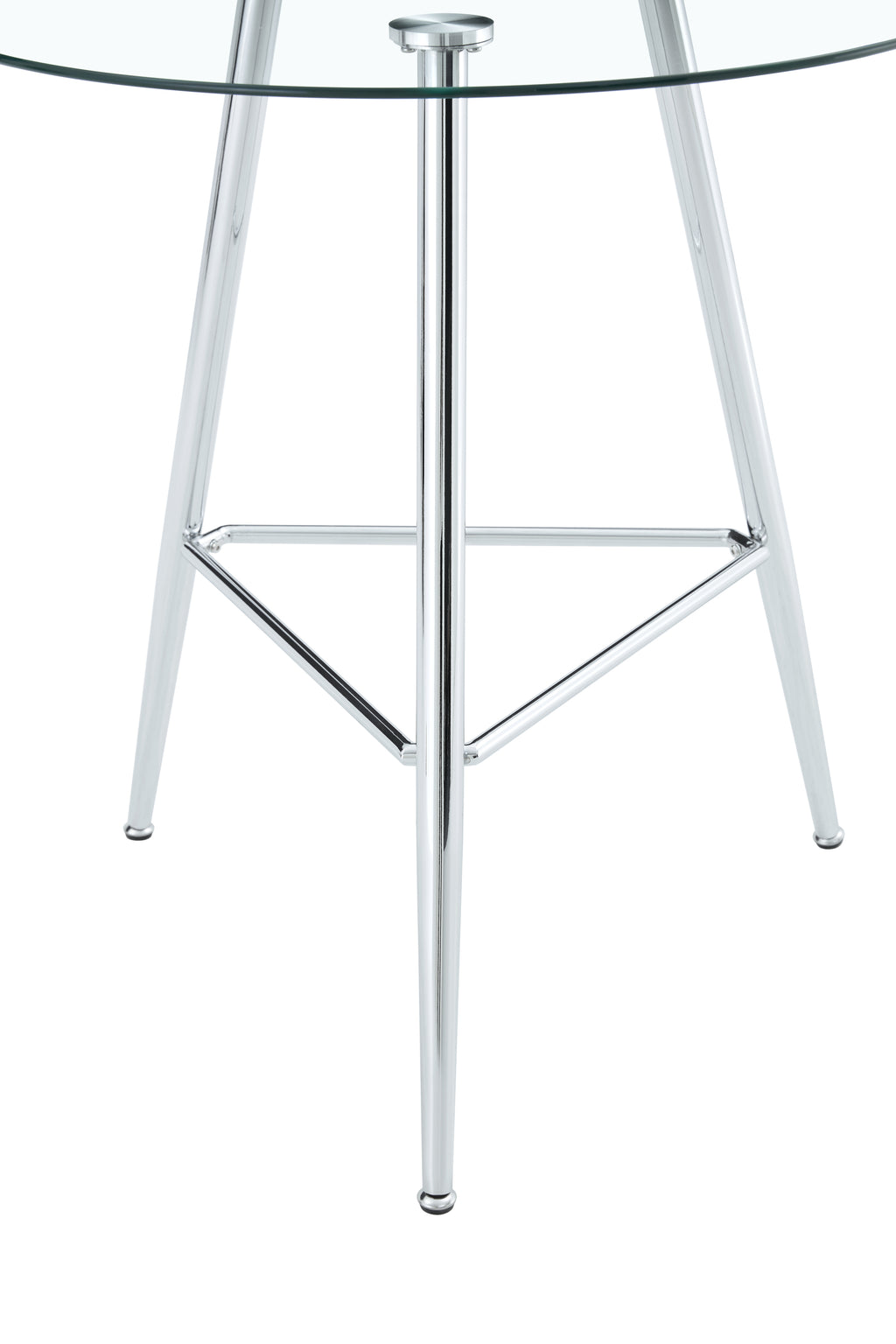 36 Inch Height Bar Table, 34 Inch Round Tempered Glass Top Pub Table with Chrome-Plated Silver Metal Legs, Modern Bistro Table for Kitchen Island/Bar/Cafe - Grand Goldman Shop