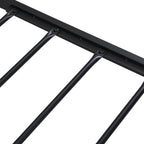 Modern Metal Platform Bed Frame with Wooden Headboard and Footboard, USB Liner, Queen Size, Black and Brown - Grand Goldman Shop