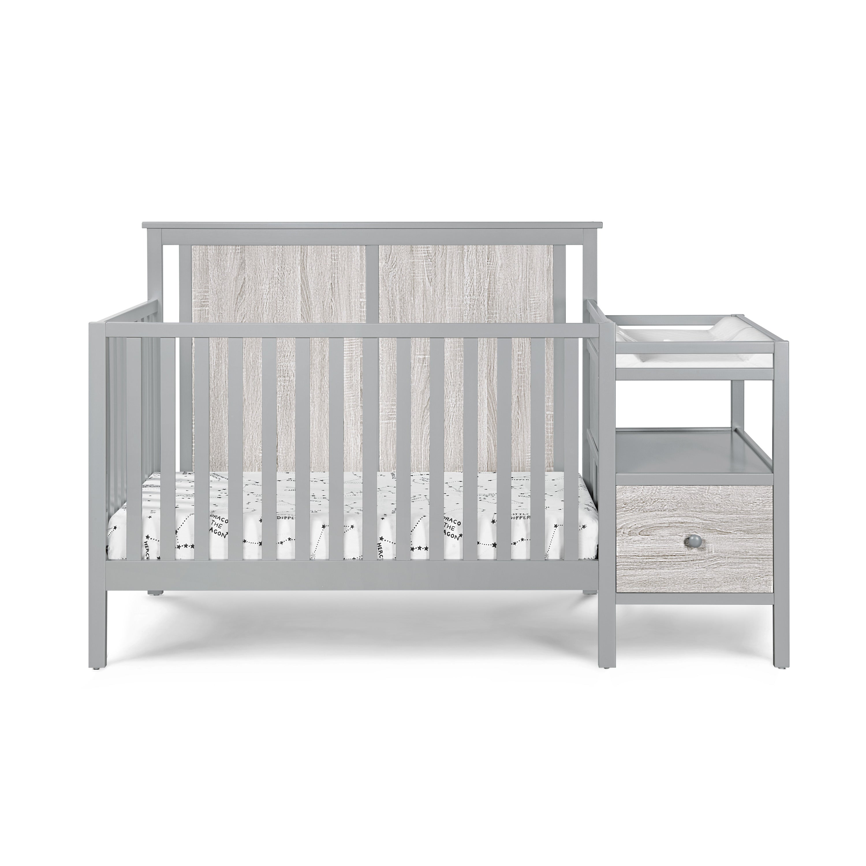 Connelly 4-in-1 Crib and Changer Combo Gray/Rockport Gray | Premium Home Decor - Grand Goldman