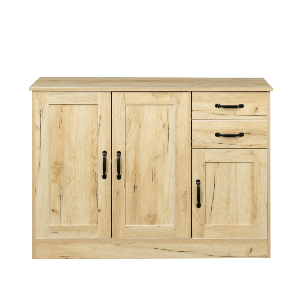 Modern Wood Buffet Sideboard with 2 doors&1 Storage and 2drawers -Entryway Serving Storage Cabinet Doors-Dining Room Console, 43.3 Inch, Oak - Grand Goldman Shop