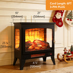 21 inchThree-sided Freestanding Electric Fireplace Stove heater with 3D Flame effect with remote control - Grand Goldman Shop