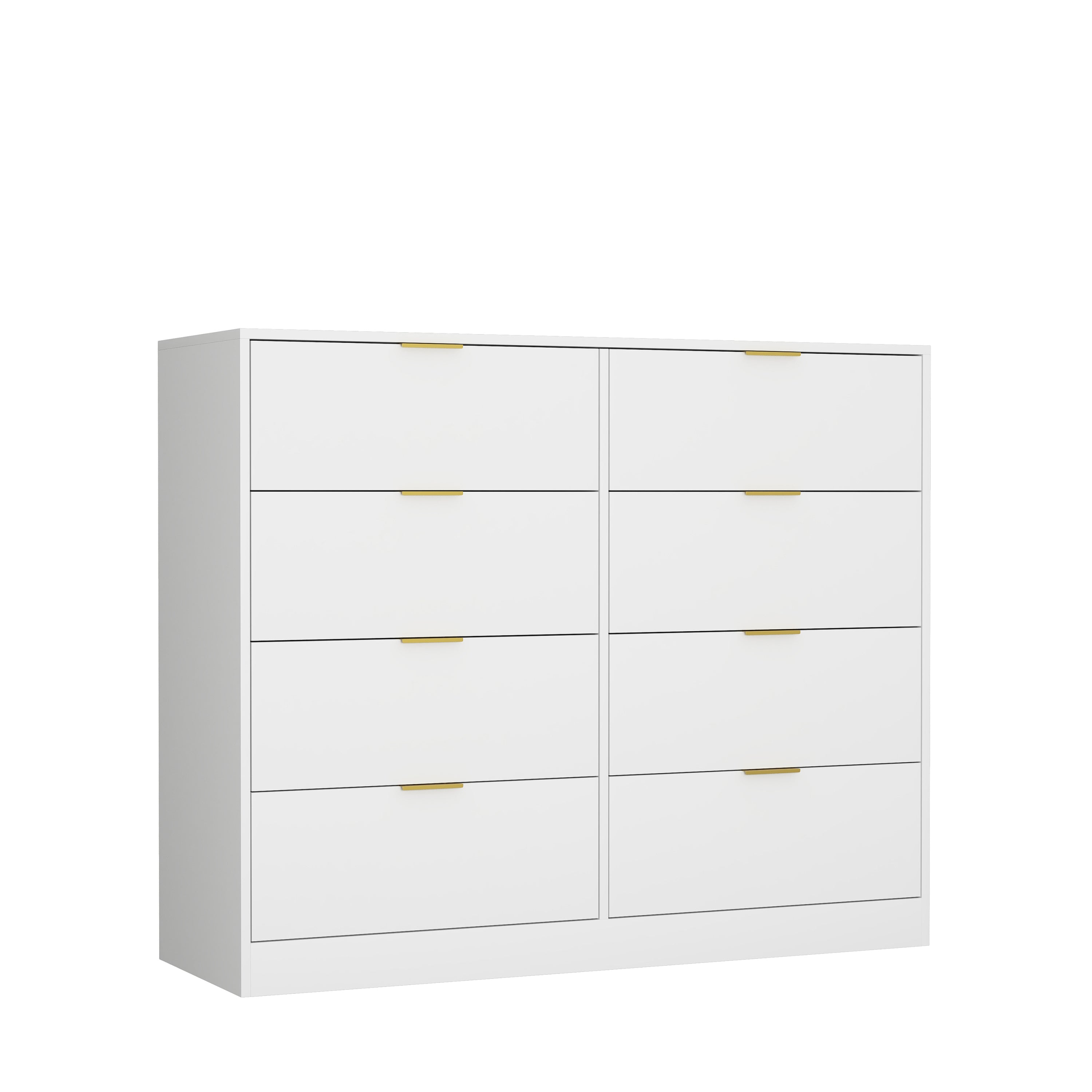 8 Drawers Dresser for Bedroom, Wood Bedroom Dresser Modern Drawer Chest, 8 Chest of Drawer, Tall Dresser for Closet, Dressers Organizer for Living Room, Closet, Hallway White - Grand Goldman Shop